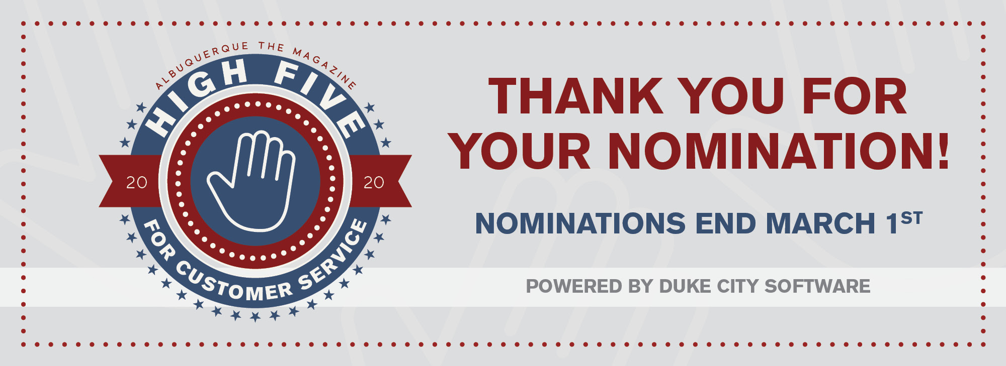 Thanks for Your Nomination!